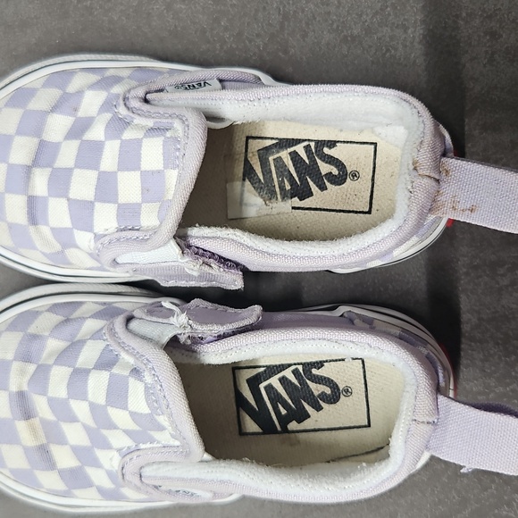 Vans Toddler Checkerboard Sneakers Lavender Size 5.0 - Picture 3 of 7